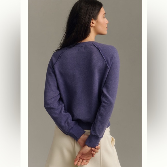 NEW Anthropologie Sundry Chill Out Crewneck Sweatshirt navy blue NWT MSRP $128 - Picture 3 of 9